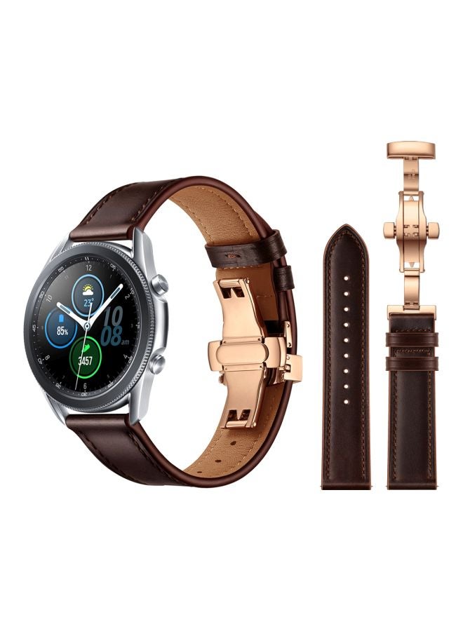 Perfii Replacement Band For Samsung Galaxy Watch 3 45mm Dark Brown - Image 2