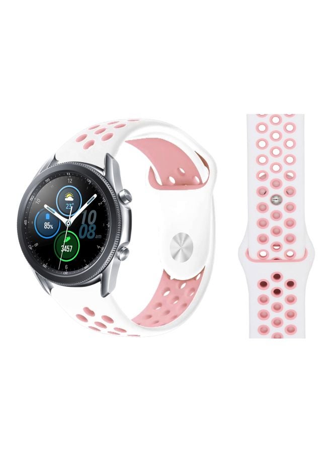 Perfii Replacement Band For Samsung Galaxy Watch 3 45mm White/Light Pink - Image 2