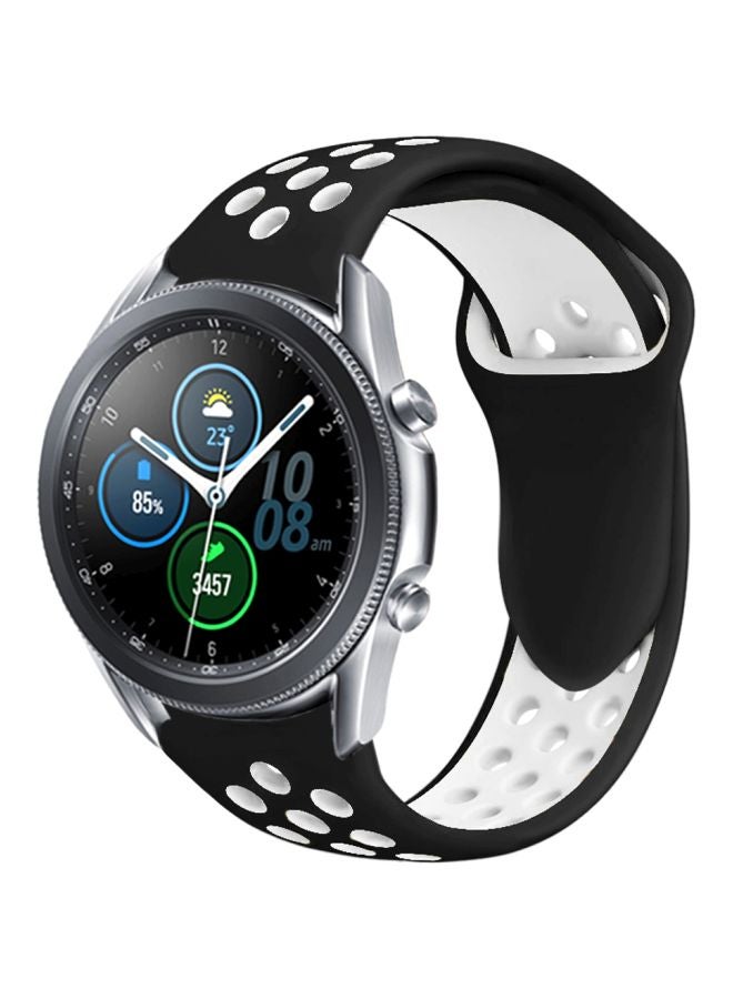 بيرفيي سوار بديل لساعة سامسونج جالاكسي 3 مقاس 45 مم أسود/ أبيض - Image 1