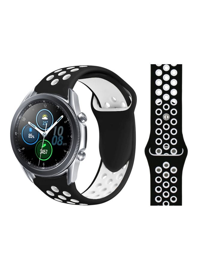 بيرفيي سوار بديل لساعة سامسونج جالاكسي 3 مقاس 45 مم أسود/ أبيض - Image 2