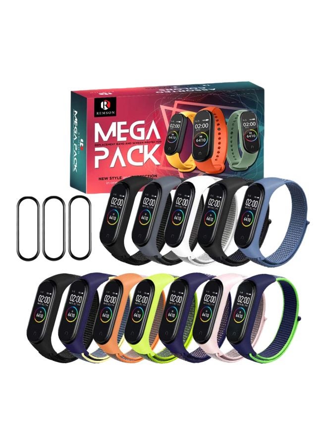 Remson Pack Of 15 Replacement Band And Screen Protector For Xiaomi Mi Band 5 Multicolour