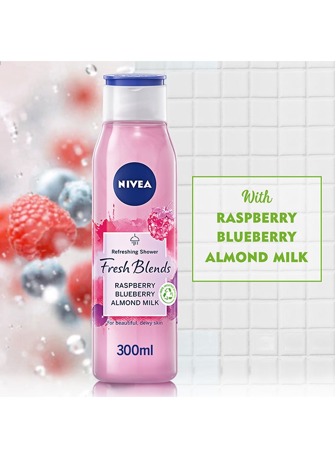 Nivea Fresh Blends Refreshing Shower Gel Raspberry Blueberry Almond Milk 300ml  - Image 2