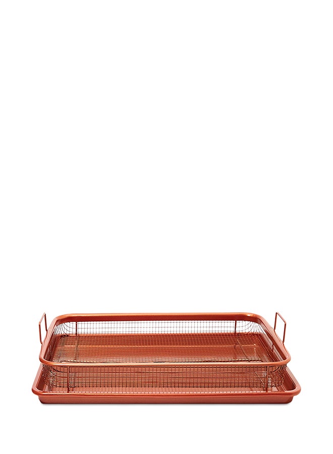copper chef 2-Piece Crisper Oven Air Fryr Brown 30centimeter  - Image 1