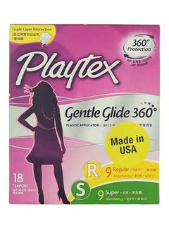Pack Of 18 Regular And Super Gentle Glide 360Â° Tampons