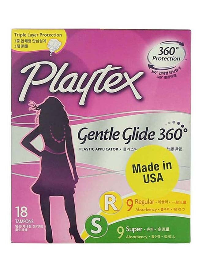 playtex - Pack Of 18 Regular And Super Gentle Glide 360Â° Tampons - Image 1