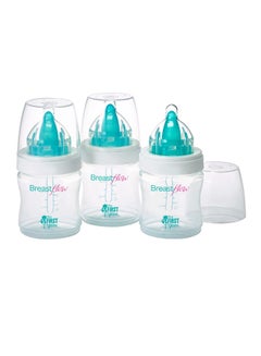 Breastflow Feeding Bottle, Pack Of 3, 5oz - Clear/Green/White