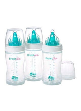 Breastflow Feeding Bottle, Pack Of 3, 9oz - Clear/Green/White - v1602333666/N12617466A_1