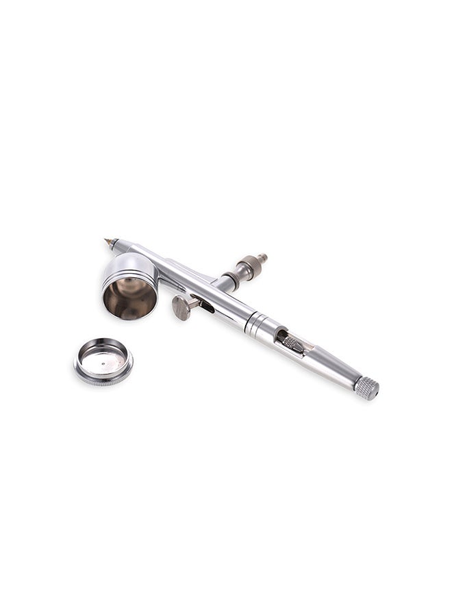 Generic High Precision Gravity Feed Dual-Action Airbrush Kit Silver - Image 1