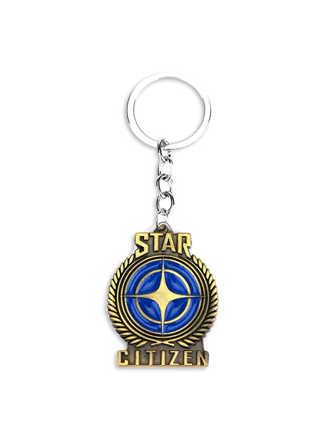 GObuy Star Citizen Sign Key Chain Gold/Blue/Silver - Image 1