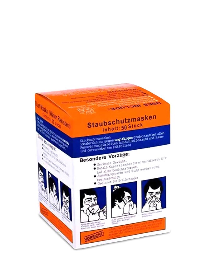 50-Piece Disposable Dust Mask Set White 