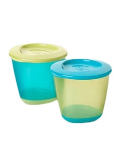 tommee tippee Explora Pop Up Weaning Pots, Pack Of 2 - Green/Blue  - Image 1