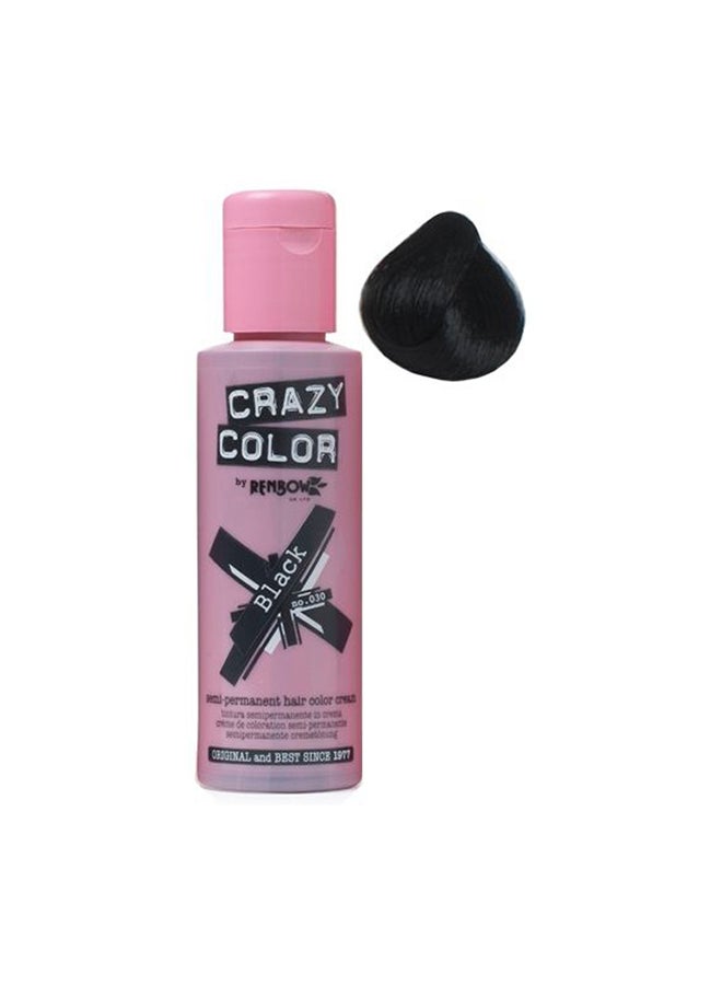 Crazy Color Semi Permanent Hair Color Cream Black 100ml 