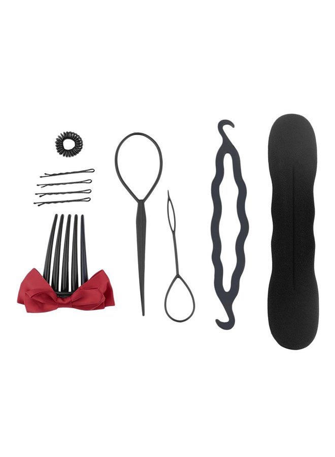 10-Piece Hair Styling Braiders Set Black - Image 1