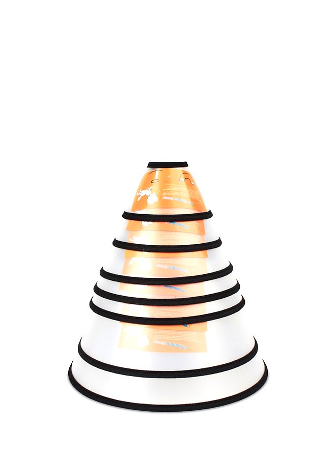 أوتاد غطاء واقٍ للكلاب على شكل مخروط محيط بالعنق لمنعها من العض والمساعدة على التئام جروحها شفاف/ أسود - Image 1