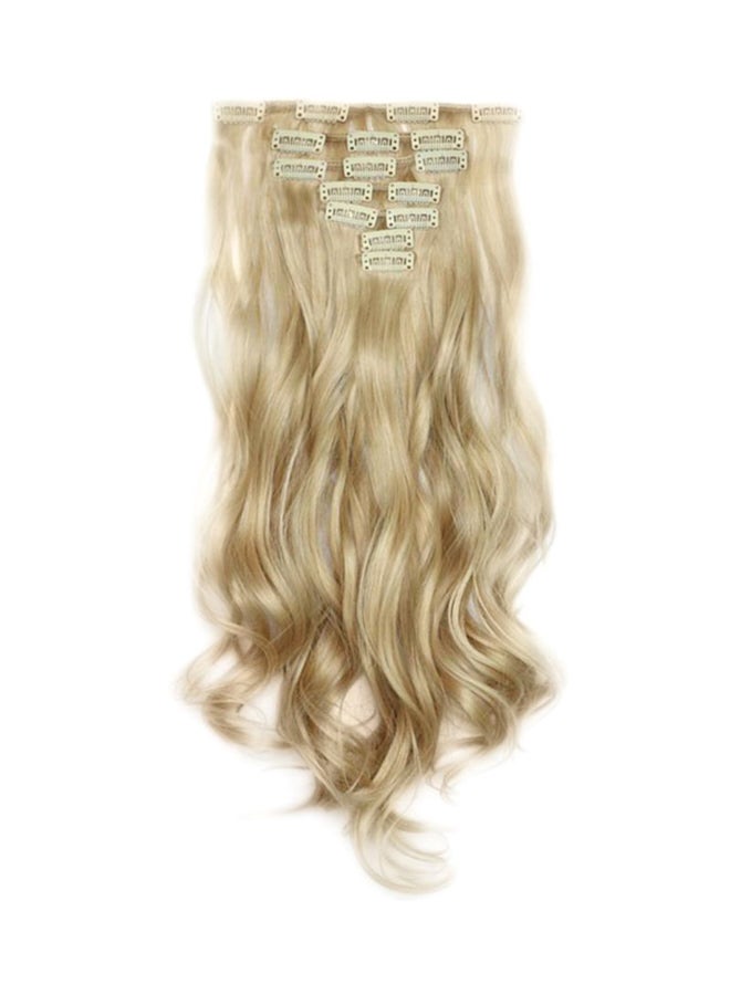 Generic 7-Piece Long Curly Hair Extension Blonde 50cm