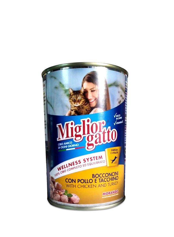 Chunks Chicken/Turkey Cat Wet Food 405grams