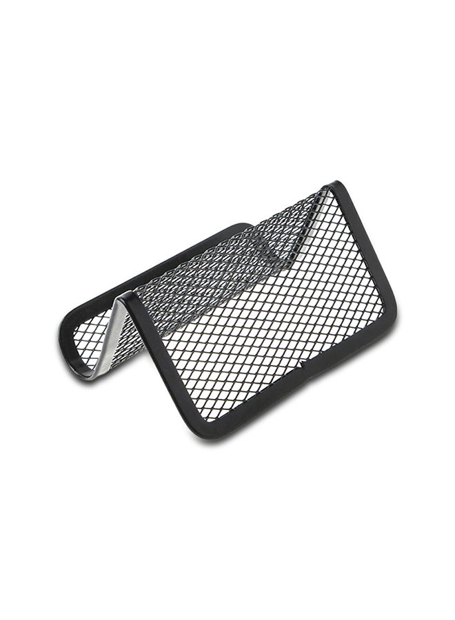 Generic 5-Piece Office Practical Metal Mesh Card Holder Set Black 