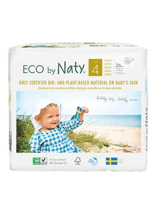 Naty Eco Diapers, Size 4, 7-18 Kg, 26 Count  - Image 1