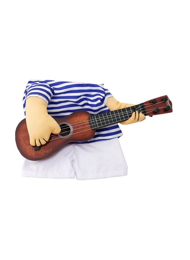 OUTAD Funny Guitarist Costume For Dogs White/Blue Small - Image 1