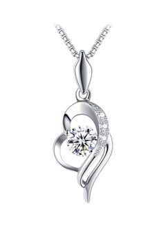 Heart Designed Rhinestone And Zircon Studded Pendant Necklace - v1602343062/N40848594A_1