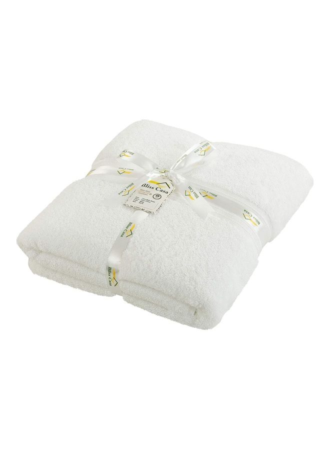 Bliss Casa - Bliss Casa 1-Piece Bath Sheet, 100% Combed Cotton 550 GSM Superior Quality Towels, Quick Dry Highly Absorbent, Thick, Soft and Hotel Bathroom Towels for Bath and Spa 90x180 cm White 80x190cm - Image 1