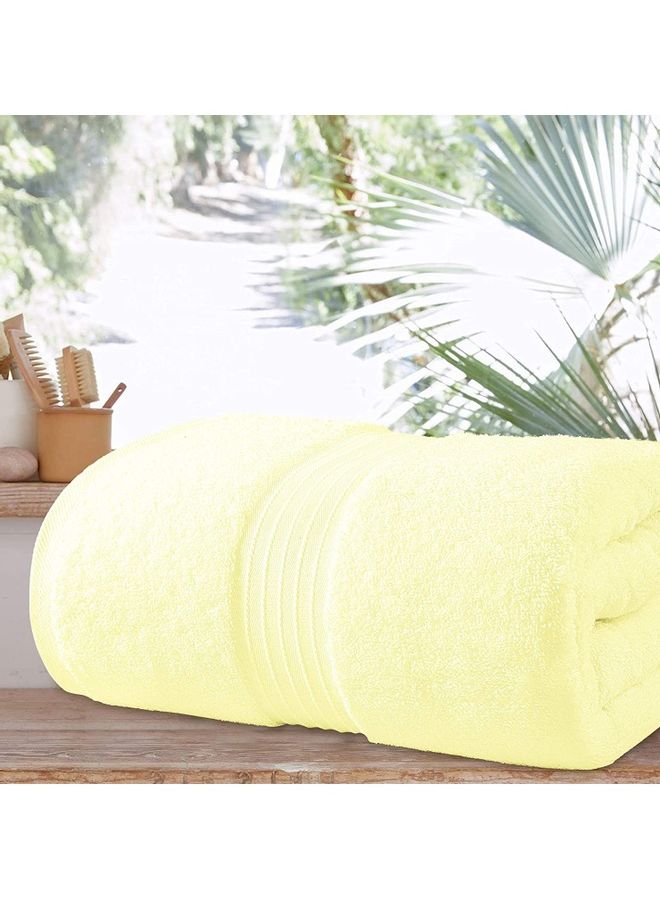 Bliss Casa Bliss Casa 1-Piece Bath Sheet, 100% Combed Cotton 550 GSM Superior Quality Towels, Quick Dry Highly Absorbent, Thick, Soft and Hotel Bathroom Towels for Bath and Spa 90x180 cm Cream 80x190cm  - Image 3
