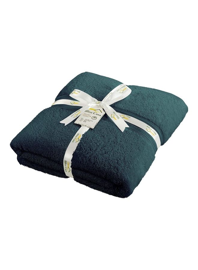 Bliss Casa - Bliss Casa 1-Piece Bath Sheet, 100% Combed Cotton 550 GSM Superior Quality Towels, Quick Dry Highly Absorbent, Thick, Soft and Hotel Bathroom Towels for Bath and Spa 90x180 cm Navy Blue 80x190cm - Image 1