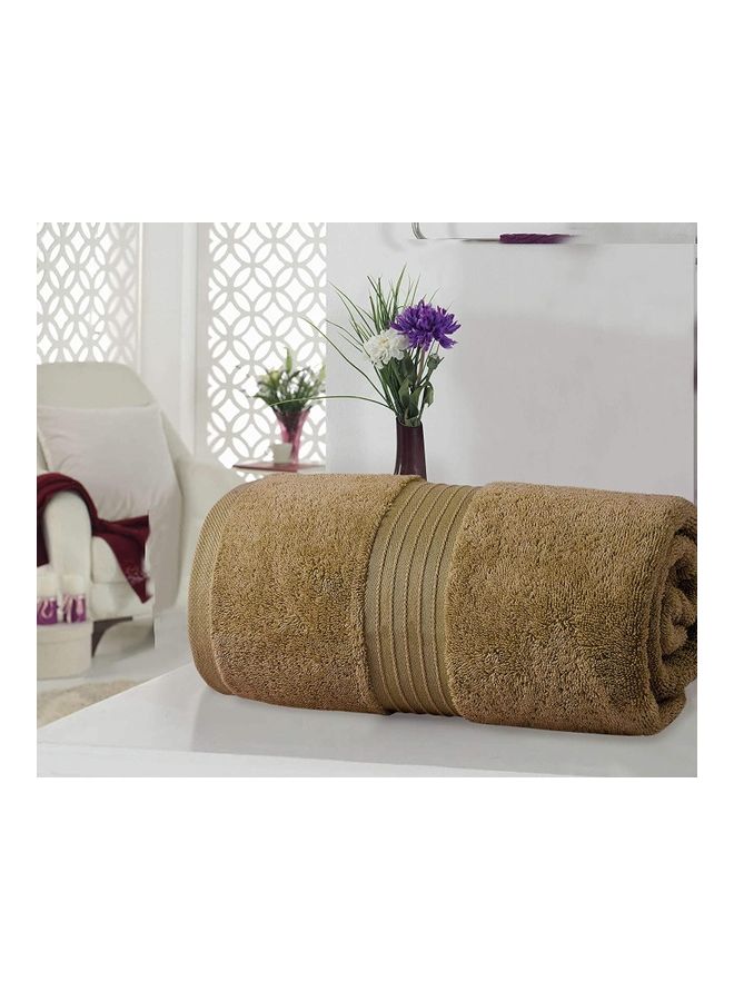 Bliss Casa Bliss Casa 1-Piece Bath Sheet, 100% Combed Cotton 550 GSM Superior Quality Towels, Quick Dry Highly Absorbent, Thick, Soft and Hotel Bathroom Towels for Bath and Spa 90x180 cm Beige 80x190cm  - Image 3