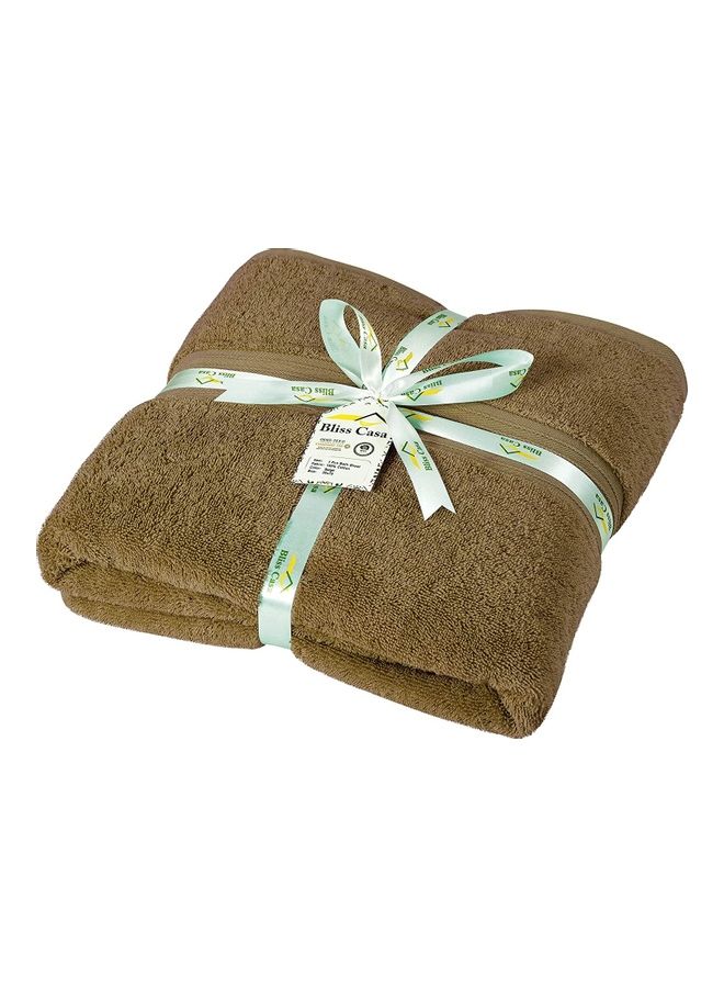 Bliss Casa Bliss Casa 1-Piece Bath Sheet, 100% Combed Cotton 550 GSM Superior Quality Towels, Quick Dry Highly Absorbent, Thick, Soft and Hotel Bathroom Towels for Bath and Spa 90x180 cm Beige 80x190cm  - Image 2