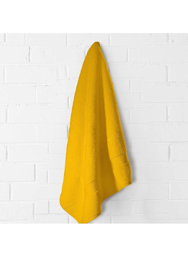 Bliss Casa Bliss Casa 1-Piece Bath Sheet, 100% Combed Cotton 550 GSM Superior Quality Towels, Quick Dry Highly Absorbent, Thick, Soft and Hotel Bathroom Towels for Bath and Spa 90x180 cm Yellow 80x190cm  - Image 5