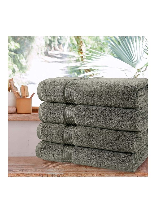 Bliss Casa - Bliss Casa 4-Piece Bath Towels, 100% Combed Cotton 550 GSM Superior Quality, Quick Dry Highly Absorbent Thick Soft Hotel Towles for Bath And Spa Bathroom Towel Set Grey 70x140cm Grey 70x140cm - Image 1
