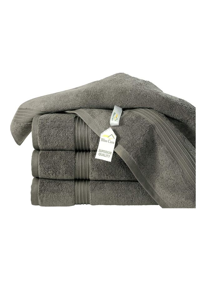 Bliss Casa - Bliss Casa 4-Piece Bath Towels, 100% Combed Cotton 550 GSM Superior Quality, Quick Dry Highly Absorbent Thick Soft Hotel Towles for Bath And Spa Bathroom Towel Set Grey 70x140cm Grey 70x140cm - Image 1