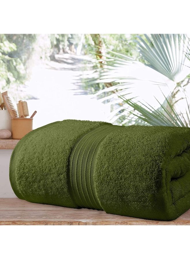 Bliss Casa Bliss Casa 1-Piece Bath Sheet, 100% Combed Cotton 550 GSM Superior Quality Towels, Quick Dry Highly Absorbent, Thick, Soft and Hotel Bathroom Towels for Bath and Spa 90x180 cm Army Green 80x190cm  - Image 3