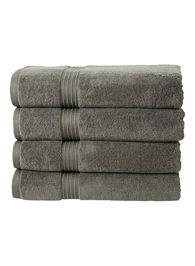 Bliss Casa - Bliss Casa 4-Piece Bath Towels, 100% Combed Cotton 550 GSM Superior Quality, Quick Dry Highly Absorbent Thick Soft Hotel Towles for Bath And Spa Bathroom Towel Set Grey 70x140cm Grey 70x140cm - Image 1
