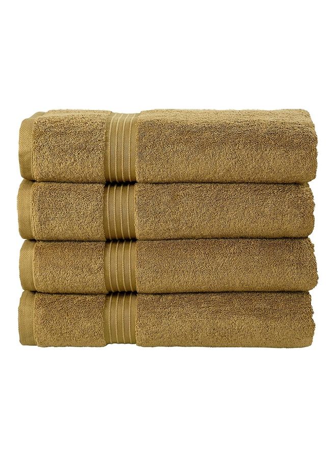 Bliss Casa Bliss Casa 4-Piece Bath Towels, 100% Combed Cotton 550 GSM Superior Quality, Quick Dry Highly Absorbent Thick Soft Hotel Towles for Bath And Spa Bathroom Towel Set Beige 70x140cm Beige 70x140cm  - Image 1