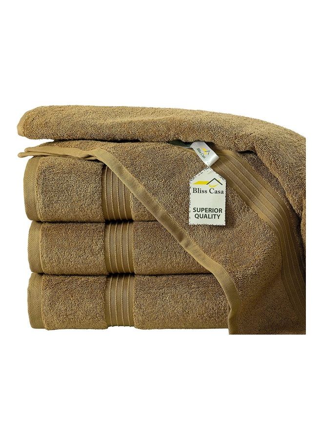 Bliss Casa Bliss Casa 4-Piece Bath Towels, 100% Combed Cotton 550 GSM Superior Quality, Quick Dry Highly Absorbent Thick Soft Hotel Towles for Bath And Spa Bathroom Towel Set Beige 70x140cm Beige 70x140cm  - Image 4