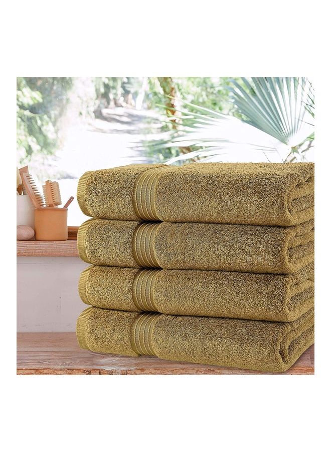 Bliss Casa Bliss Casa 4-Piece Bath Towels, 100% Combed Cotton 550 GSM Superior Quality, Quick Dry Highly Absorbent Thick Soft Hotel Towles for Bath And Spa Bathroom Towel Set Beige 70x140cm Beige 70x140cm  - Image 3