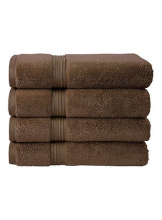 Bliss Casa 4-Piece Bath Towels, 100% Combed Cotton 550 GSM Superior Quality, Quick Dry Highly Absorbent Thick Soft Hotel Towles for Bath And Spa Bathroom Towel Set Brown 70x140cm Brown 70x140cm - v1602351518/N41036976A_1