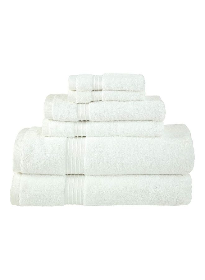Bliss Casa - Bliss Casa 6-Piece Towel Set, 100% Combed Cotton 550 GSM Superior Quality, Quick Dry Highly Absorbent Thick Bathroom Soft Hotel Towels for Bath And Spa, Towel Set Includes 2 Bath Towels (70x140 cm), 2 Hand Towels (40x70 cm), 2 Washcloths (30x30 cm) White 70x140cm - Image 1