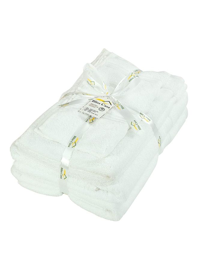 Bliss Casa - Bliss Casa 6-Piece Towel Set, 100% Combed Cotton 550 GSM Superior Quality, Quick Dry Highly Absorbent Thick Bathroom Soft Hotel Towels for Bath And Spa, Towel Set Includes 2 Bath Towels (70x140 cm), 2 Hand Towels (40x70 cm), 2 Washcloths (30x30 cm) White 70x140cm - Image 1