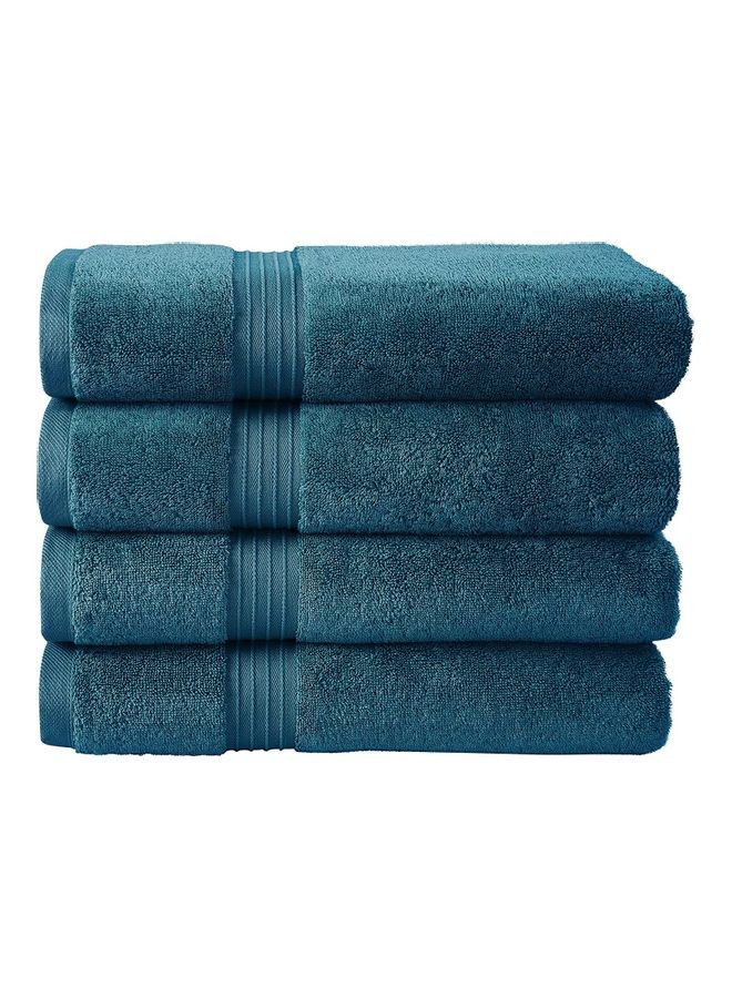 Bliss Casa - Bliss Casa 4-Piece Bath Towels, 100% Combed Cotton 550 GSM Superior Quality, Quick Dry Highly Absorbent Thick Soft Hotel Towles for Bath And Spa Bathroom Towel Set Navy 70x140cm Navy 70x140cm - Image 1