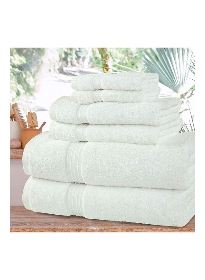 Bliss Casa - Bliss Casa 6-Piece Towel Set, 100% Combed Cotton 550 GSM Superior Quality, Quick Dry Highly Absorbent Thick Bathroom Soft Hotel Towels for Bath And Spa, Towel Set Includes 2 Bath Towels (70x140 cm), 2 Hand Towels (40x70 cm), 2 Washcloths (30x30 cm) White 70x140cm - Image 1