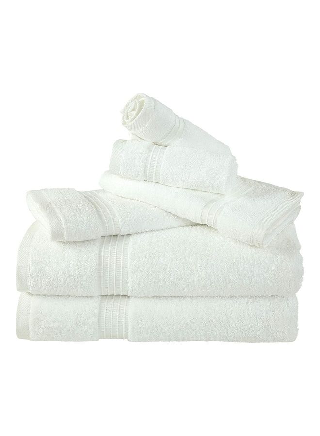 Bliss Casa - Bliss Casa 6-Piece Towel Set, 100% Combed Cotton 550 GSM Superior Quality, Quick Dry Highly Absorbent Thick Bathroom Soft Hotel Towels for Bath And Spa, Towel Set Includes 2 Bath Towels (70x140 cm), 2 Hand Towels (40x70 cm), 2 Washcloths (30x30 cm) White 70x140cm - Image 1