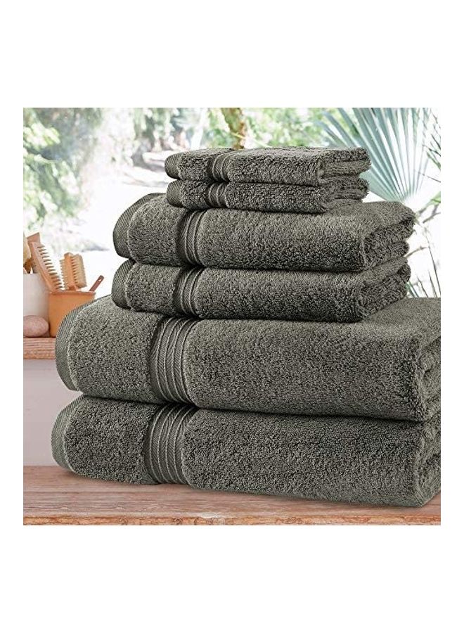 Bliss Casa - Bliss Casa 6-Piece Towel Set, 100% Combed Cotton 550 GSM Superior Quality, Quick Dry Highly Absorbent Thick Bathroom Soft Hotel Towels for Bath And Spa, Towel Set Includes 2 Bath Towels (70x140 cm), 2 Hand Towels (40x70 cm), 2 Washcloths (30x30 cm) Grey 70x140cm - Image 1