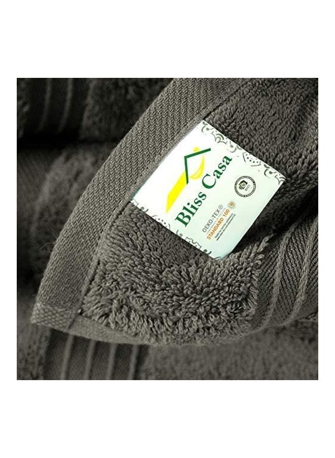 Bliss Casa - Bliss Casa 6-Piece Towel Set, 100% Combed Cotton 550 GSM Superior Quality, Quick Dry Highly Absorbent Thick Bathroom Soft Hotel Towels for Bath And Spa, Towel Set Includes 2 Bath Towels (70x140 cm), 2 Hand Towels (40x70 cm), 2 Washcloths (30x30 cm) Grey 70x140cm - Image 1