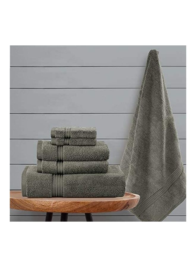 Bliss Casa - Bliss Casa 6-Piece Towel Set, 100% Combed Cotton 550 GSM Superior Quality, Quick Dry Highly Absorbent Thick Bathroom Soft Hotel Towels for Bath And Spa, Towel Set Includes 2 Bath Towels (70x140 cm), 2 Hand Towels (40x70 cm), 2 Washcloths (30x30 cm) Grey 70x140cm - Image 1