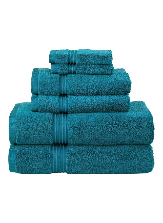 Bliss Casa Bliss Casa 6-Piece Towel Set, 100% Combed Cotton 550 GSM Superior Quality, Quick Dry Highly Absorbent Thick Bathroom Soft Hotel Towels for Bath And Spa, Towel Set Includes 2 Bath Towels (70x140 cm), 2 Hand Towels (40x70 cm), 2 Washcloths (30x30 cm) Navy 70x140cm  - Image 1