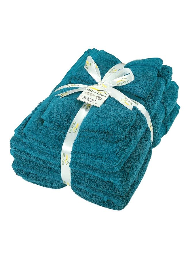 Bliss Casa Bliss Casa 6-Piece Towel Set, 100% Combed Cotton 550 GSM Superior Quality, Quick Dry Highly Absorbent Thick Bathroom Soft Hotel Towels for Bath And Spa, Towel Set Includes 2 Bath Towels (70x140 cm), 2 Hand Towels (40x70 cm), 2 Washcloths (30x30 cm) Navy 70x140cm  - Image 2