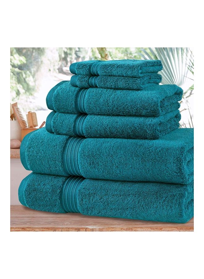 Bliss Casa Bliss Casa 6-Piece Towel Set, 100% Combed Cotton 550 GSM Superior Quality, Quick Dry Highly Absorbent Thick Bathroom Soft Hotel Towels for Bath And Spa, Towel Set Includes 2 Bath Towels (70x140 cm), 2 Hand Towels (40x70 cm), 2 Washcloths (30x30 cm) Navy 70x140cm  - Image 3