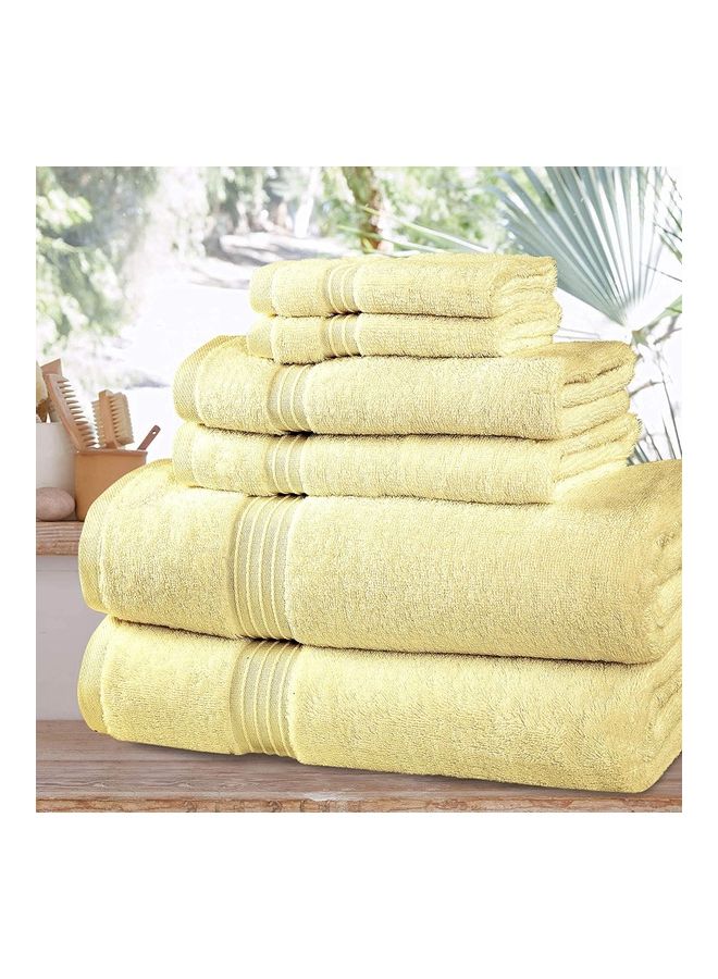 Bliss Casa - Bliss Casa 6-Piece Towel Set, 100% Combed Cotton 550 GSM Superior Quality, Quick Dry Highly Absorbent Thick Bathroom Soft Hotel Towels for Bath And Spa, Towel Set Includes 2 Bath Towels (70x140 cm), 2 Hand Towels (40x70 cm), 2 Washcloths (30x30 cm) Cream 70x140cm - Image 1